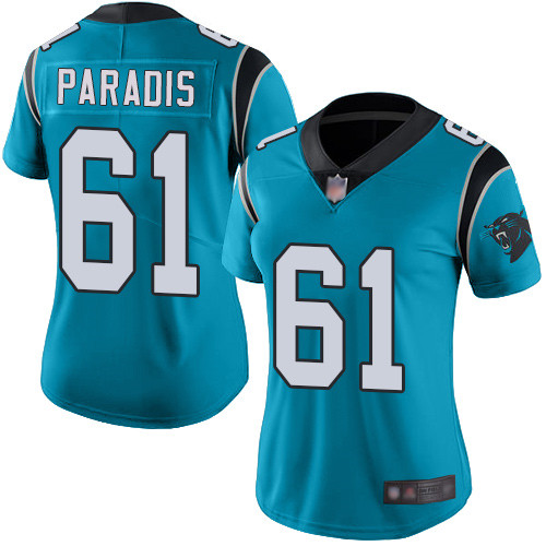 Carolina Panthers Limited Blue Women Matt Paradis Alternate Jersey NFL Football #61 Vapor Untouchable->women nfl jersey->Women Jersey
